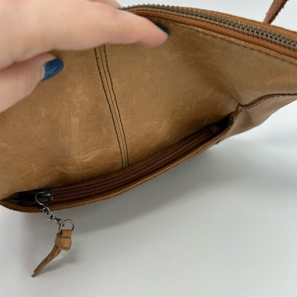 The Sak Lucia Crossbody Bag Womens Medium Tobacco Brown Floral Embossed Leather - Picture 7 of 11